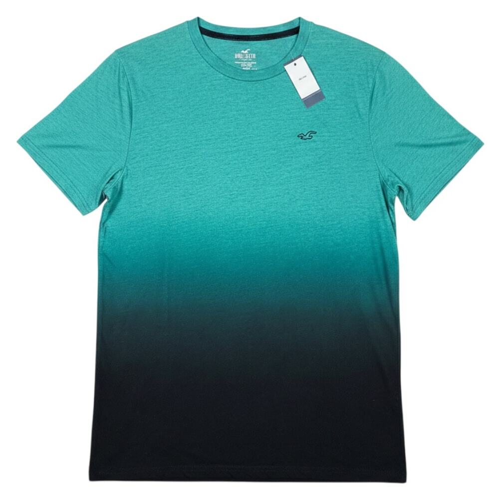 Hollister California Green Ombre Gradient Short Sleeve Tee Men Large 100% Cotton